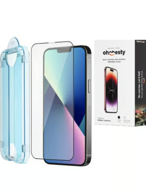 OHONESTY Military Grade Easy to Fit Tempered Glass for iPhone 13/13 Pro/14