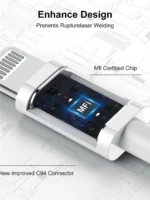 USB C to Lightning Cable 1M (Apple MFi Certified) iPhone Fast Charger Cable USB-C
